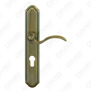 Brass Handles Wooden Door Hardware Handle Lock Door Handle on Plate for Mortise Lockset (B-PM7005-AB)