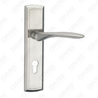 Door Handle Pull Wooden Door Hardware Handle Lock Door Handle on Plate for Mortise Lockset by Zinc Alloy or Steel Door Plate Handle (ZM84050-K)