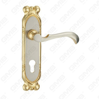 Door Handle Pull Wooden Door Hardware Handle Lock Door Handle on Plate for Mortise Lockset by Zinc Alloy or Steel Door Plate Handle (ZM85701-SN GPB)